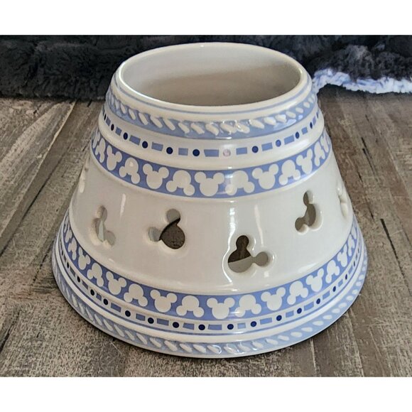 Disney Mickey Mouse Ceramic Candle Topper Holder Gourmet Mickey Blue White - Picture 4 of 7